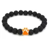 10 färger Dog Paw 8mm Black Lava Stone Pärlor Strand Armband Essential Oil Diffuser Armband Vulkaniska ROCK FODPRINT BEADED MKI Handsträngar