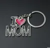 I LOVE PAPA MOM Keychains Key Ring Heart Keychain Mother's Father's