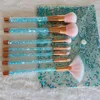7Pcs Makeup Brushes set with liquid quicksand/ crystal diamond handle Pro makeup tools for eye shadow Highlighter foundation DHL Free