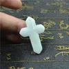 Natural A JADE JADEITE Necklace light green Jesus Cross Necklace Pendant Collection Ornaments Natural stone Hand engraving