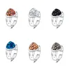 الأزياء الراتنج druzy drusy خاتم الفضة مطلي مثلث الهندسة فو ستون الدائري للنساء مجوهرات الماركة