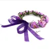 Lanxxy Accessori per capelli da sposa da donna Fasce di fiori viola per ragazze Abbigliamento per capelli alla moda Corona floreale per capelli
