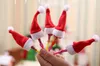 Mini Santa Claus Hats for Lollipop Christmas Party Holiday Lollypop Top Topper Wine Bottle Doll Decor Cap Tableware Covers festive props