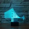 3D Golden Gate Bridge Night Light Touch Table Desk Lampade illusione ottica 7 Colore Cambiamento Decorazione per la casa Birthday GI212T