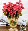 Atacado 6 cor melhor venda Decoração de casamento mesa de café vaso de simulação de seda Artificial bela rosa flores