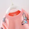 2pcs Toddler Baby Girls Clothes Infant Kids Shirt Tops+Pants Butterfly Tracksuit Kids Girls Clothing Set