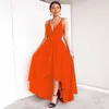 Abiye Yeni Maxi Elbiseler Kadın Mizaç Geri Kayış Uzun Akşam Elbise Maxi Dressse Derin V yaka Parti Elbise Backless Sling Etek