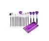 Fashion Makeup Brush 16pcs Set Purple Brush Makeup Set Eye Shadow Finger Eyeliner Lip Brush Tool Contiene trousse