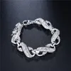 Bracciale Big White Dragon - Bracciale da uomo placcato in argento sterling; regalo di nozze! bracciale uomo e donna in argento 925 SPB036