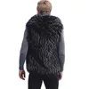 패션 겨울 남성 모피 조끼 까마귀 후드 두꺼운 모피 따뜻한 양복 조끼 민소매 코트 겉옷 남성 자켓 플러스 사이즈