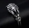 Biżuteria mody podwójna skórzana bransoletka zwykła osobowość Rock Punk Titanium Steel Skull Bransoletka dla mężczyzn 2018 NOWOŚĆ 6550592