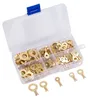 Non-Insulated Copper Ring Terminals Assortment Kit Cable Wire Connector Crimp Spade Electric Wire Wiring Kit - 10-4 Gauge - Organizer Case