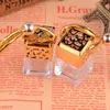 High Quality 5ml car hanging perfume diffuser glass bottle square car perfume bottle hanging decoration LX3012