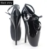 カスタマイズされた新しいファッションクロスタイドレザーShiny Sexy Bdsm Ankleバレエブーツポンプ18cmスパイクハイヒールの女性の靴コスプレBL230-18