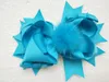 20pcs Boutique girl 4.5" fabric and mink hair bows clips pompon headwear pompoms hair accessories Hairpins GR107