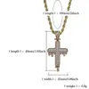 New Trendy Hiphop Collana giallo oro bianco placcato Cubic Zirconia Waterdrop Collana pendente croce per uomini Donne bel regalo