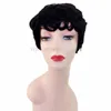 Human Hair Capless Wigs Natural Wave Layered Haircut Pixie Cut With Bangs Short Machine Made Wig Women's