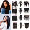Brazilian Virgin Hair Vendors Straight Body Deep Water Wave Kinky Curly Remy Human Hair Weave Bundles With Closure Frontal Extensions Wefts