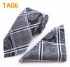 مجموعة ربطة عنق 8 سم تحقق من الأزهار kerchief men's necktie للرجال منقوشة النقطة مناديل Necktie Handy Business Neckwear Ascot قميص AC2641