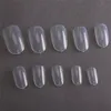 600 Stück/Set transparente französische runde kurze künstliche Nägel, volle UV-Gel-Fingerspitzen, DIY-Nagelkunst und Salon