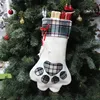 Christmas Decorations Pet Animal Pendant Decoration For Dog Paw Snowflake Trees Stocking Socks Gift Wrap Bags Xmas Home Decor HH7-1370