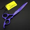 Livraison gratuite JASON HD-24 laque violette 5.5 pouces/6.0 pouces ciseaux de coupe/amincissement de cheveux, ciseaux de cheveux 6CR 62HRC