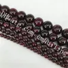 Diy Pulseira Colar Garnet Beads 4mm 6mm 8mm 10mm 12mm Polido Rodada Preciosa Gemstone Beads Natural Garnet Pedra Solta Pérolas 5 Fios