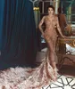 Aftonklänning Yousef Aljasmi Kim Kardashian Capped V-Neck Beaded Feather Sheer Mermaid Almoda Giannyaazar Zuhlair Murad Kim Kardashian