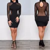 New Arrival Night Club Women Bodycon Dress Sexy Lady Design Knee Length Crew Neck Sheath Dress