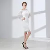 New Sheath Lace Off the Shoulder Short Wedding Dress 2020 With Long Sleeves Inforfmal Reception Bridal Gowns Knee Length