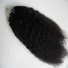 Grof Yaki Micro Loop Hair Extensions Kinky Straight Remy Echt haar 1gstrand 100g Micro Ring human hair extensions 1024inch4810539