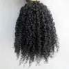 Novo Humano Brasileiro Virgin Remy Natural Preto Cabelo Kinky cabelo encaracolado trama macia Duplo Drawn extensões do cabelo não processado Cor