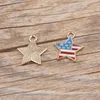 Bulk 200pcs lot enamel American Flag star charms Pendant Patriotic charms 16 15mm Good For Handmade Jewelry Making271S