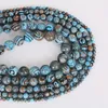 Pierre naturelle en dentelle bleue de 8mm, perles rondes en Malachite, fil de 15 pouces, taille au choix 4 6 8 10 12 MM, pour la fabrication de bijoux
