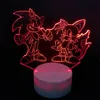 Sonic Action Şekil 3D Masa Lambası LED'i değiştirme Hedgehog Sonic Miles Model Oyuncak Aydınlatma Yenilik Gecesi Light243u