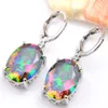 top fashion sale jaquetas femininas fashion lady 925 sterling silver plated colourful for women ellipse zircon earring free