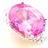 Luckyshine 925 anelli in argento sterling placcato ovale rosa Kunzite donne anelli gioielli da sposa Russia festa americana