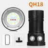QH18 120 W 28800LM Sualtı 80 M LED Dalış El Feneri Torch Profesyonel Dalış Fotoğraf Fotoğraf Video Işık Doldurun