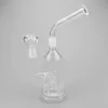 Hi Si Glass Bong! Hex Stemless Bubbler glass water pipes with Removable Mouthpiece Geyser Perc bent neck 11 inches