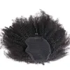 Afro Kinky Krullend Echt haar Trekkoord Paardenstaartverlenging Krullend haar Braziliaanse Maagd Clip 100% Echt haar Paardenstaart haarstukje 120g