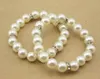 10 sztuk / partia Moda 10mm Białe Pearl Bransoletki Crystal Spacer Koraliki Biżuteria DIY Dla Kobiet