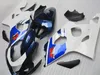 Gratis anpassat faring kit för SUZUKI GSXR600 GSXR750 04 05 K4 eftermarknad GSX-R600/750 2004 2005 svart blå vit kåpa set MW10