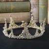 Ondiepe jin bai boor kristallen bruiloft tiara's en kronen bruids tiara's accessoires volledige kleine parels bruids tiaras kronen HG859