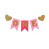 Baby First Birthday Blue Różowy Krzesło Banner Jeden Rok 1. Urodziny Party Decoration Boy Girl Dostawy