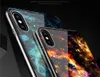 Rückseite aus gehärtetem Glas, TPU, mit luxuriösem Sternenhimmel-Gemälde-Design, Handy-Haut für iPhone X 8 7 6 Plus Samsung S8 Plus