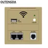 Routers OUTENGDA 150Mbps in Wall AP for smart Hotel Embedded Access Point WiFi Wireless POE Supported Wireless Router Repeater White