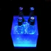 3.5L Vierkante Plastic Ice Bucket Double Lagen LED Light Up Bucket Corrosiebestendig voor KTV Bar Hotel Levert 45KF BB