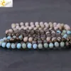 CSJA Orijinal Tribal Kristal Boncuk Uzun Kolye Düğümlü 6mm Mat Karışık Renkler Faceted Cam Boncuk Strand Takı Elbise Kadınlar için Hediye S043