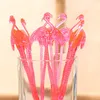 Herramientas de barra Forma de flamenco Desechable Swizzle Stick Leche Té Café Palillos para agitar de plástico Muddler creativo Dibujos animados Lindo Rosa 0 15c3237853