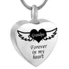 Cremation Jewelry Urn Necklace for Ashes angel wing forever in my heart custom DAD and MOM Keepsake Memorial Pendant